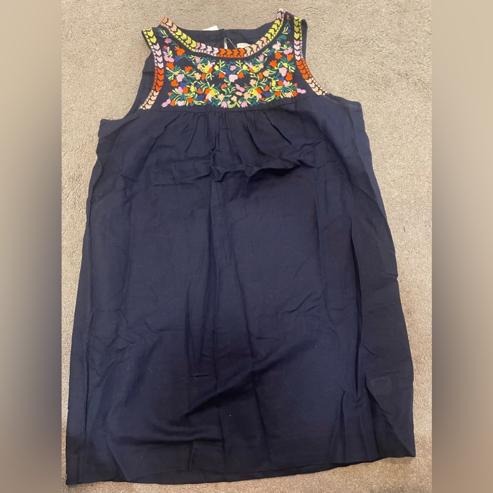 J. Crew Sleeveless Embroidered Dress, Size 8. NWT.